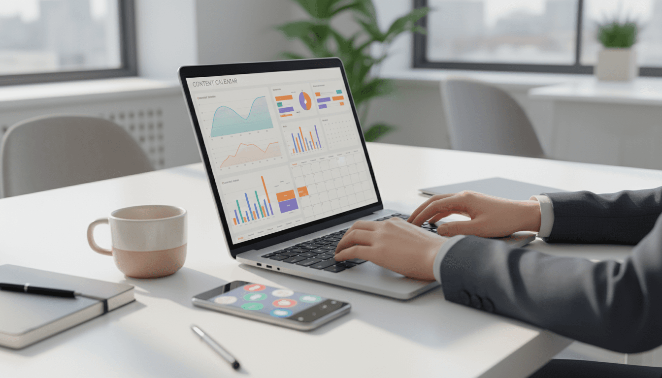 Digital marketing professional working on campaign strategy at desk